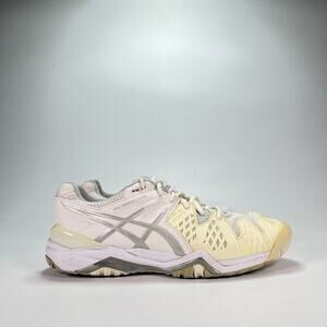 ASICS Gel-Resolution 6 White Silver Stability Tennis Shoes E550Y Womens Size 9.5